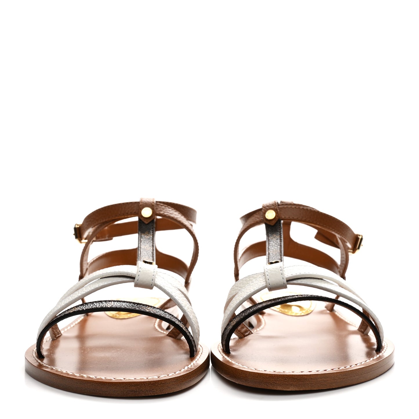 Monogram Explorer Flat Sandals 38 Cognac Brown