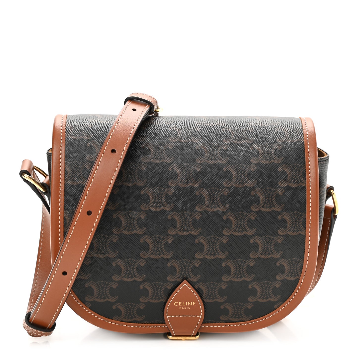 Triomphe Canvas Medium Folco Bag Tan