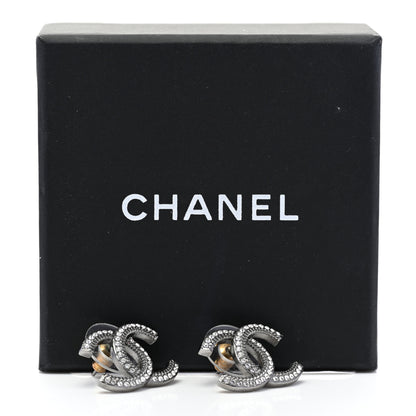Chanel Ruthenium Crystal CC Earrings 5 of 5