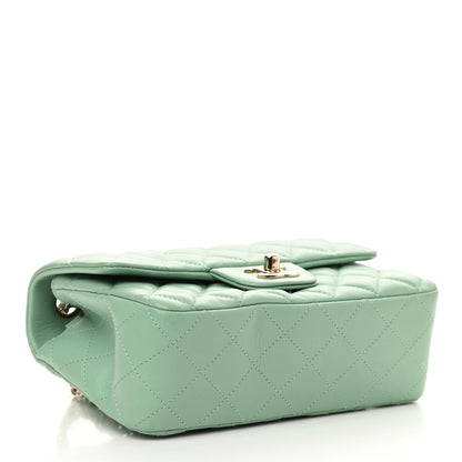 Chanel Lambskin Quilted Mini Rectangular Flap Light Green 4 of 11