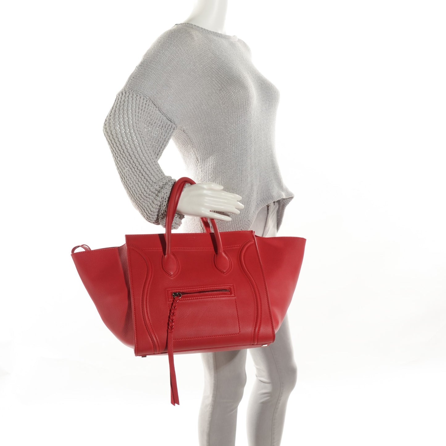 Supple Calfskin Medium Phantom Luggage Vermillion