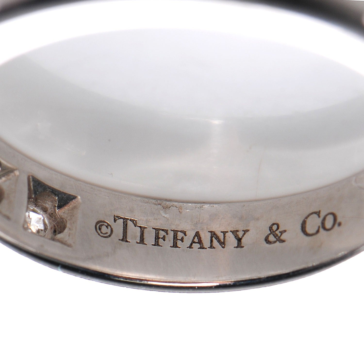 Tiffany Platinum Diamond 3.9mm Half Circle Wedding Band Ring 5 3 of 4