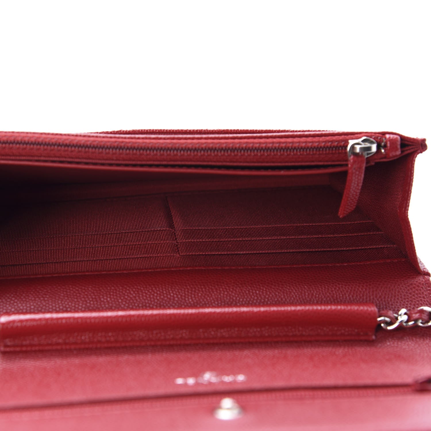 Chanel Caviar Quilted Wallet on Chain WOC Red 5 of 11
