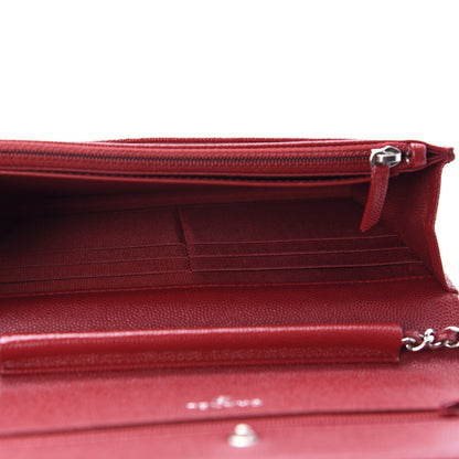 Chanel Caviar Quilted Wallet on Chain WOC Red 5 of 11