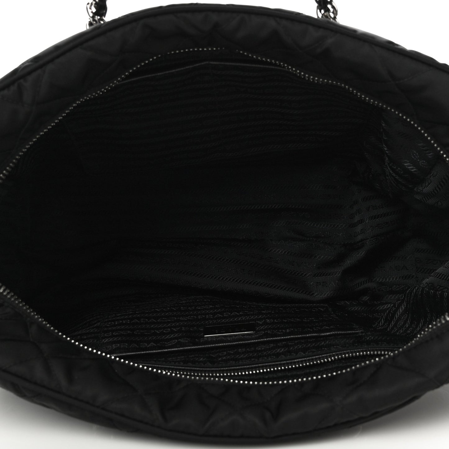 Nylon Tessuto Impuntu Quilted Shoulder Bag Black
