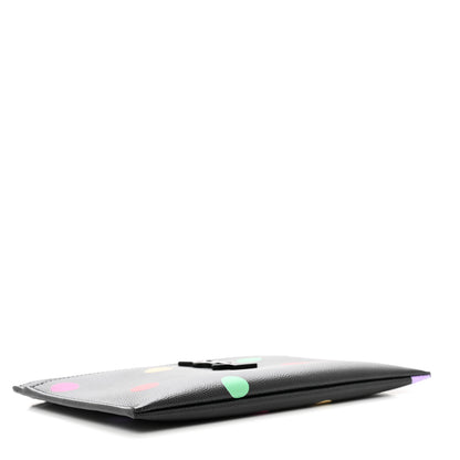 Saint Laurent Grain De Poudre Polka-Dog Monogram Bill Pouch Black 4 of 8