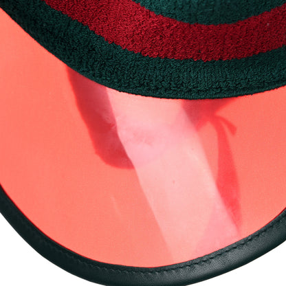Gucci Vinyl Web Visor M Green Red 10 of 11