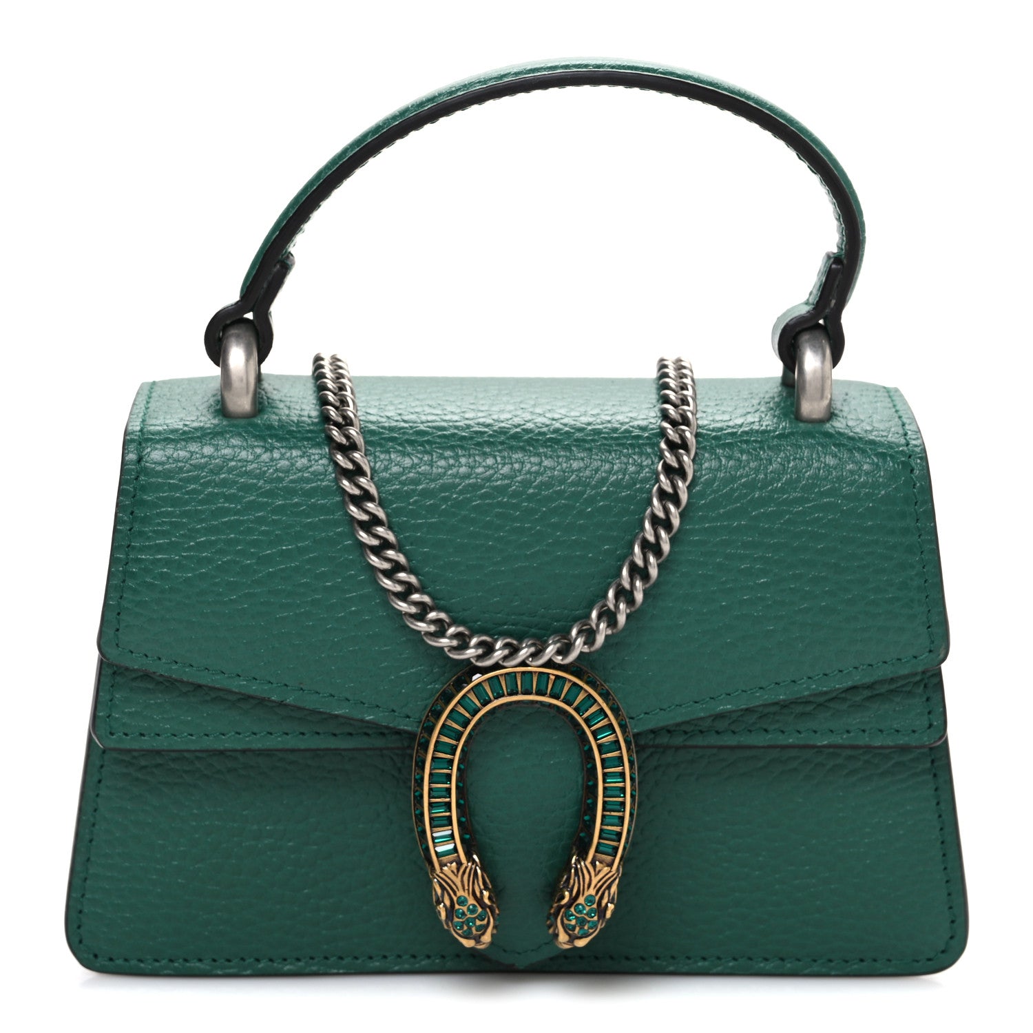 Gucci Dollar Calfskin Crystal Mini Dionysus Top Handle Bag Emerald 1 of 9