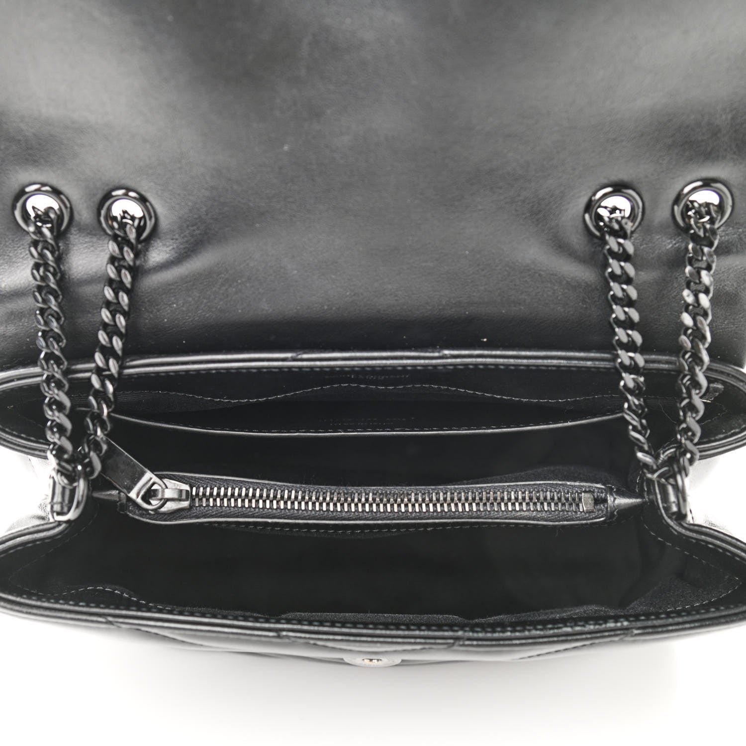 Saint Laurent Calfskin Y Quilted Monogram Small Loulou Chain Satchel Black 5 of 12