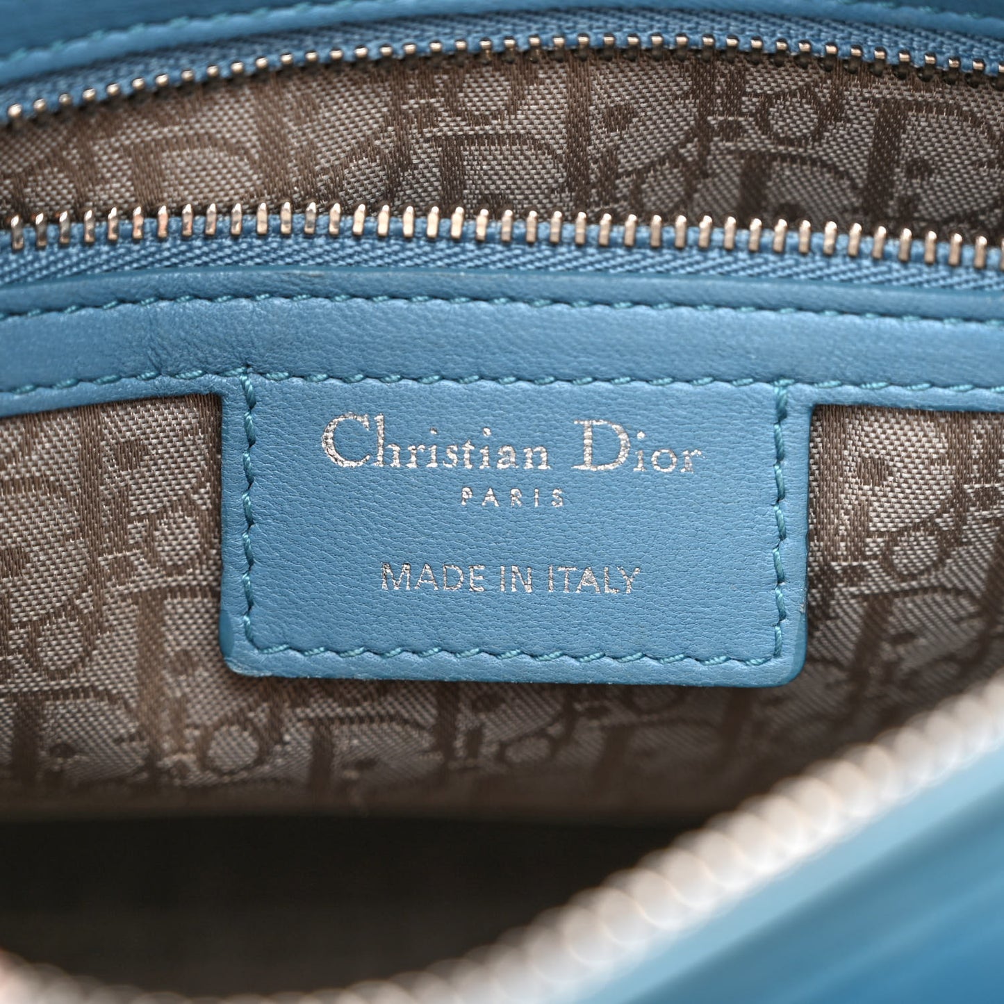 Lambskin Cannage Medium Lady Dior Blue