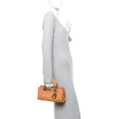 Christian Dior Calfskin Cannage Stitched Small East West Lady Dior Camel 2 of 11
