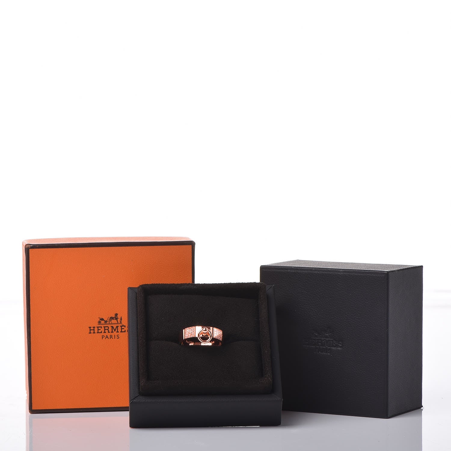 Hermes 18K Rose Gold Diamond PM Collier De Chien Ring 54 6.75 7 of 7