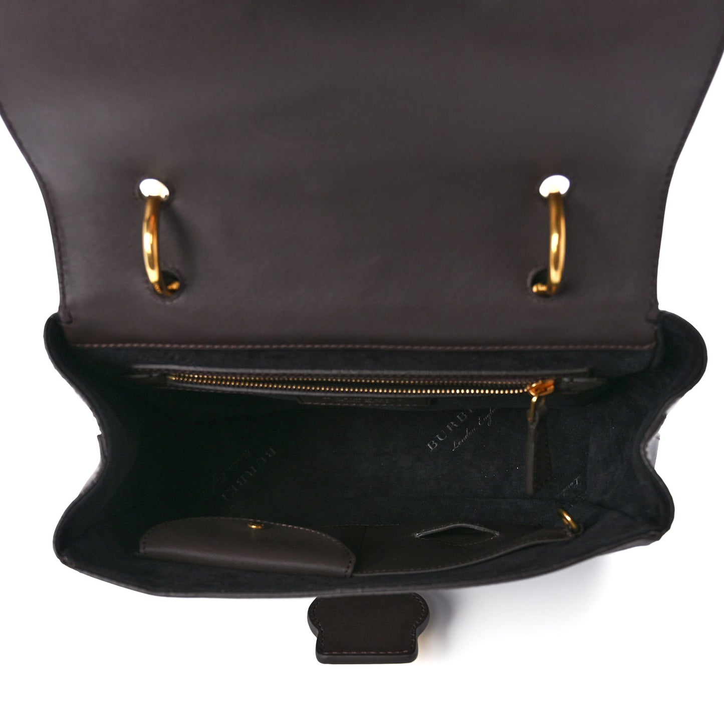 Trench Calfskin Medium DK88 Top Handle Bag Dark Chocolate