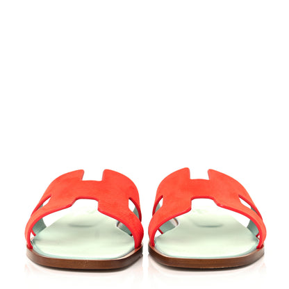Hermes Suede Goatskin Oran Sandals 39.5 Rose Sorbet 2 of 9