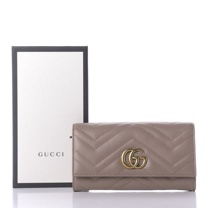 Gucci Calfskin Matelasse GG Marmont Continental Wallet Porcelain Rose 9 of 9