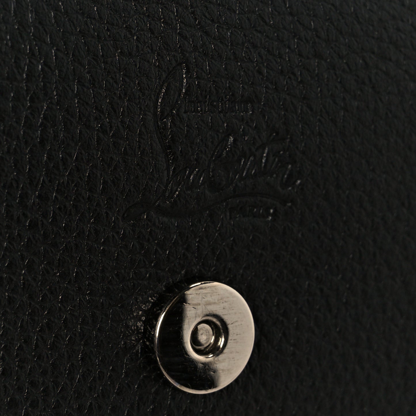 Grained Calfskin By My Side Wallet On Chain Black