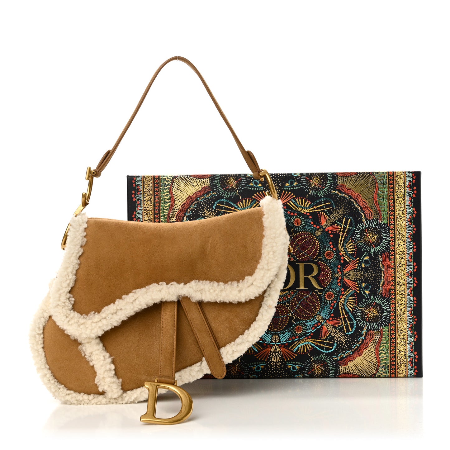 Shearling Saddle Bag Camel
