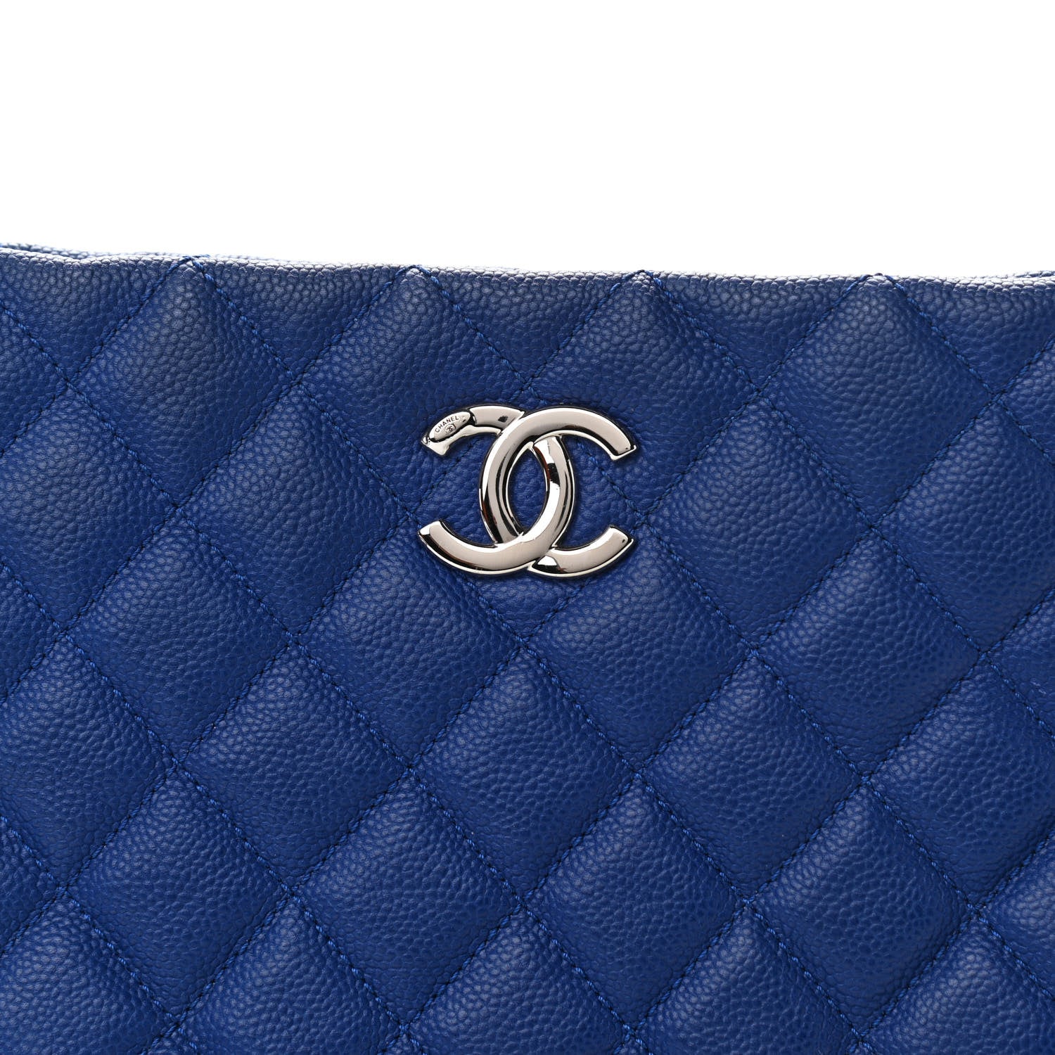 Chanel Caviar Quilted Easy Zip Tote Cobalt Blue 8 of 16