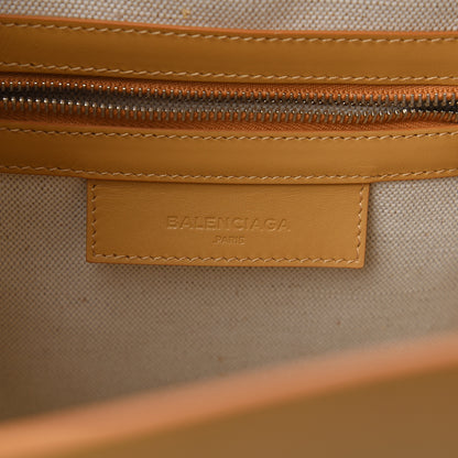 Balenciaga Calfskin Canvas Cutout Tote Sand 6 of 15