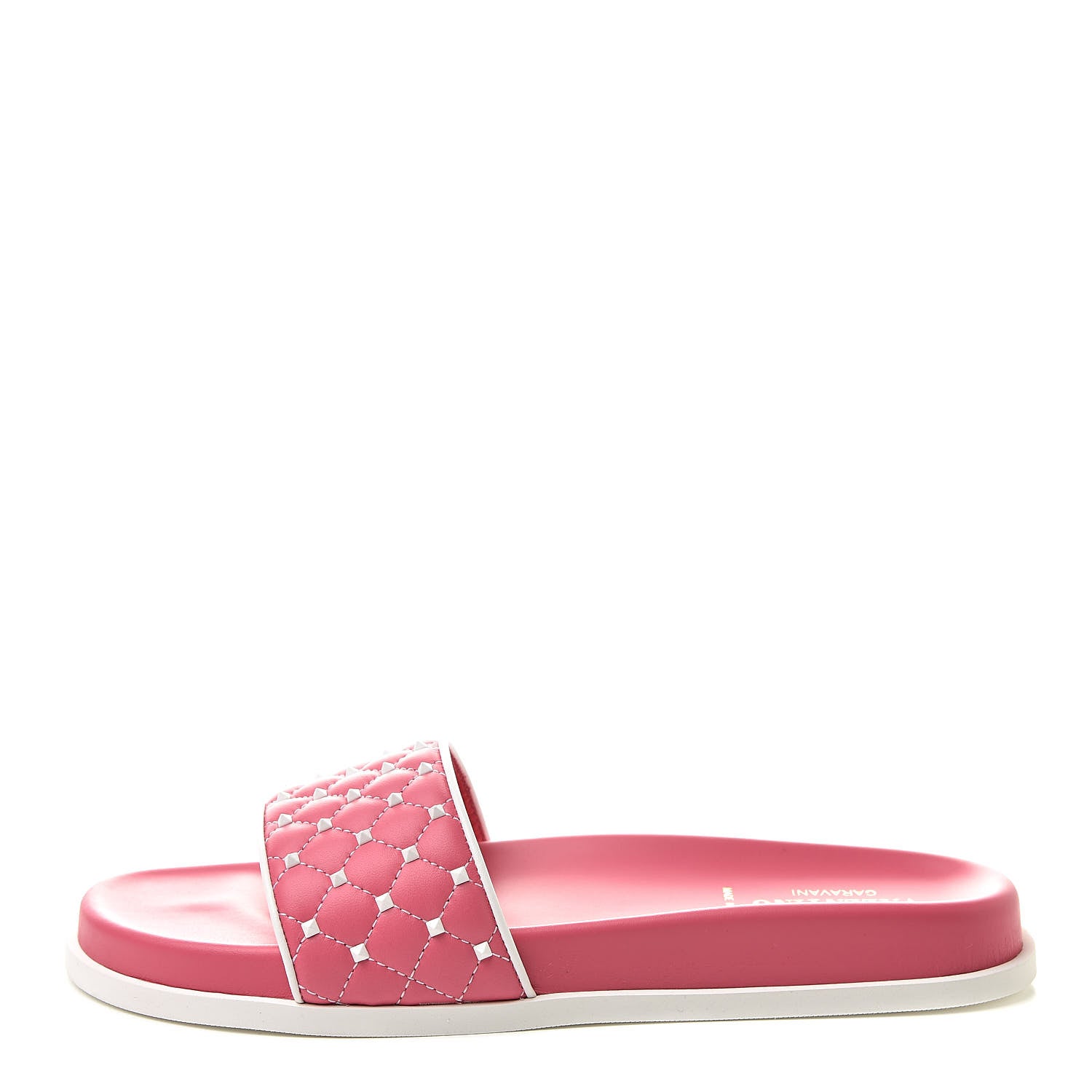 Valentino Garavani Nappa Free Rockstud Spike Slide Sandals 40 Shadow Pink 1 of 8