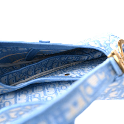 Christian Dior Oblique Embroidered Saddle Bag Cornflower Blue 5 of 9