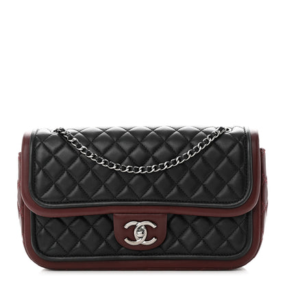 Chanel Lambskin Quilted Classic Twist Flap Bag Black Bordeaux Black Bordeaux 1 of 11