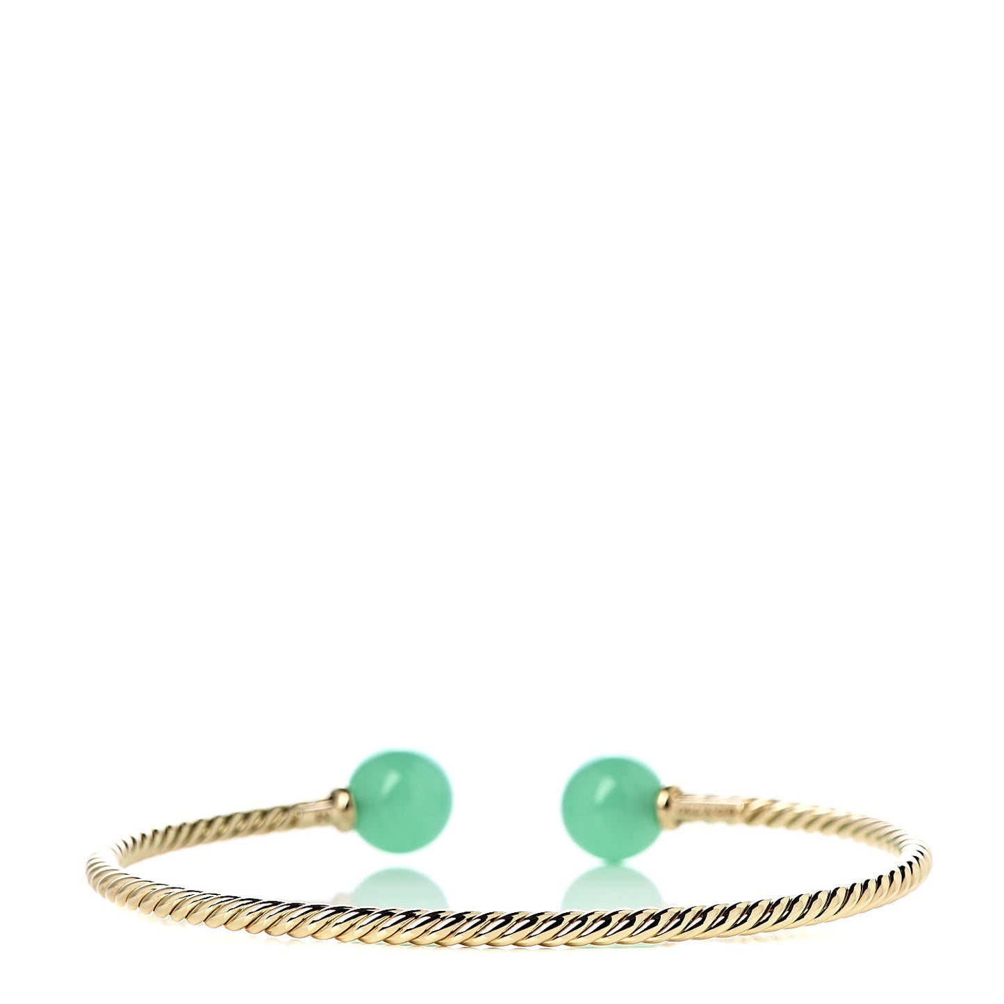 18K Yellow Gold Chrysoprase 8.5mm Solari Bead Bracelet