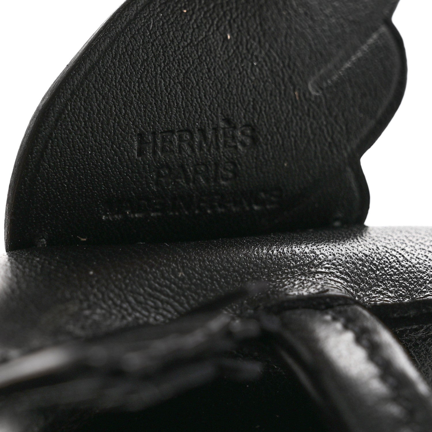 Hermes Milo Lambskin Grigri Rodeo Horse Bag Charm MM So Black 4 of 4