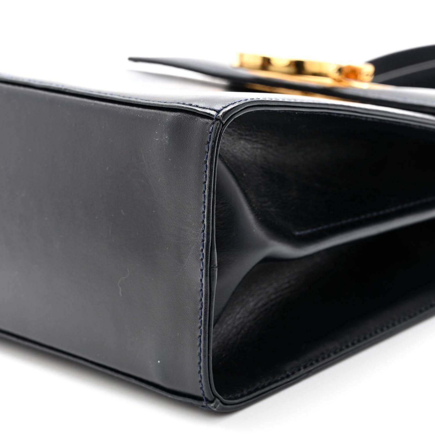 Salvatore Ferragamo Brushed Off Calfskin Small Iconic Top Handle Bag Navy 9 of 10