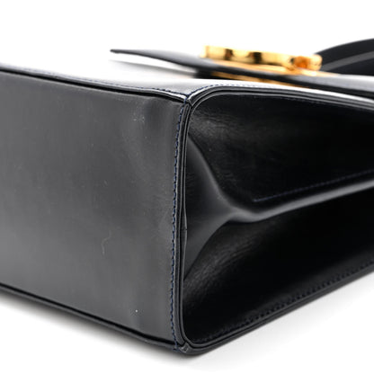 Salvatore Ferragamo Brushed Off Calfskin Small Iconic Top Handle Bag Navy 9 of 10