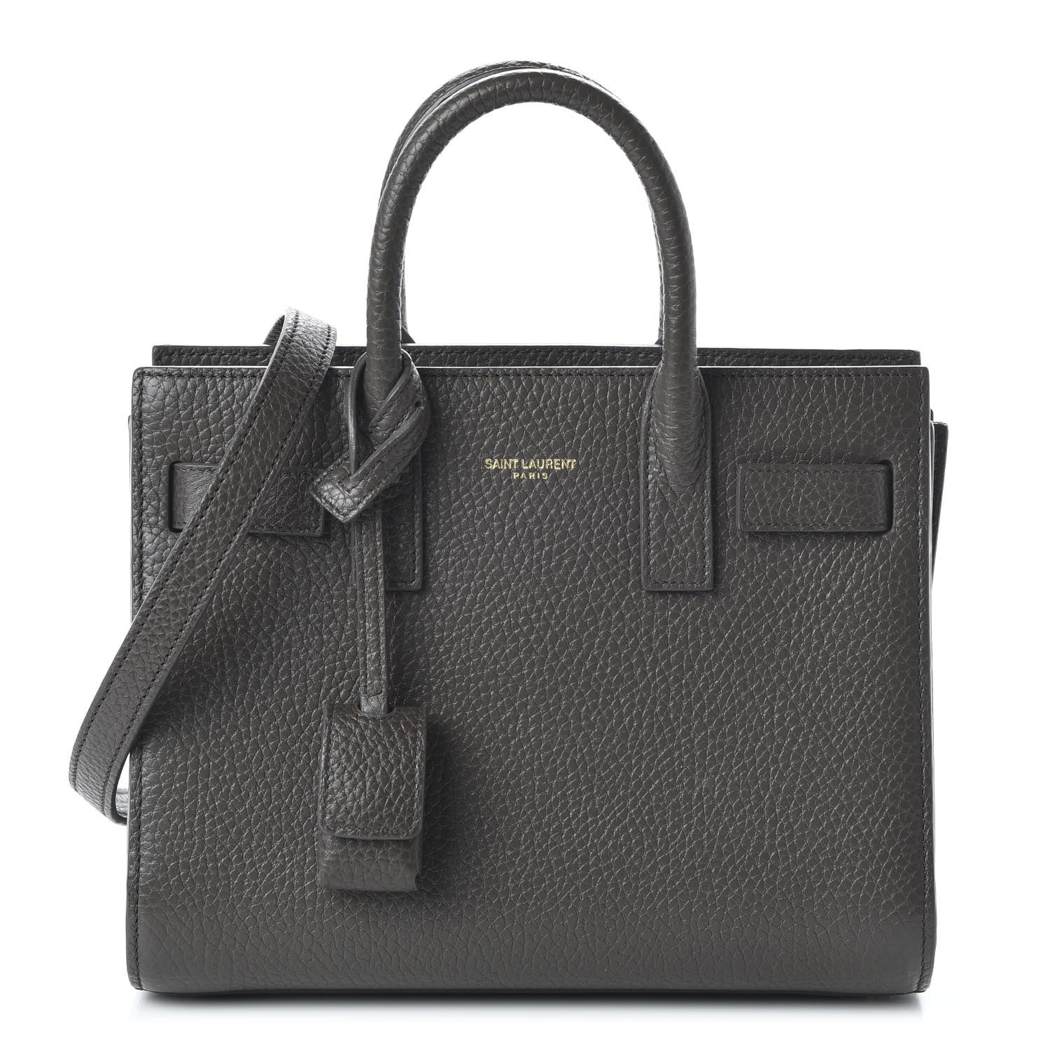 Saint Laurent Grained Calfskin Nano Sac De Jour Fog 1 of 9
