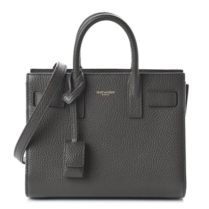 Saint Laurent Grained Calfskin Nano Sac De Jour Fog 1 of 9