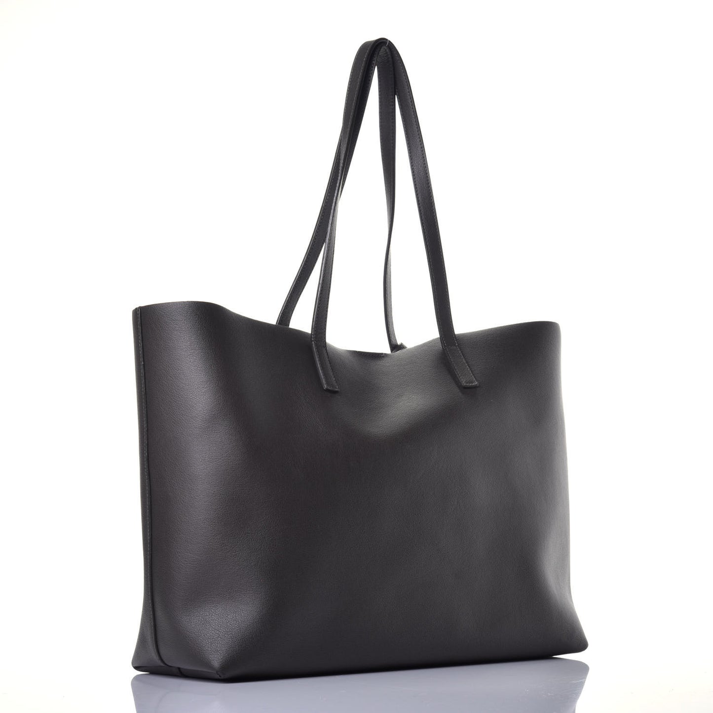Calfskin Large Shopping Tote Black Earth