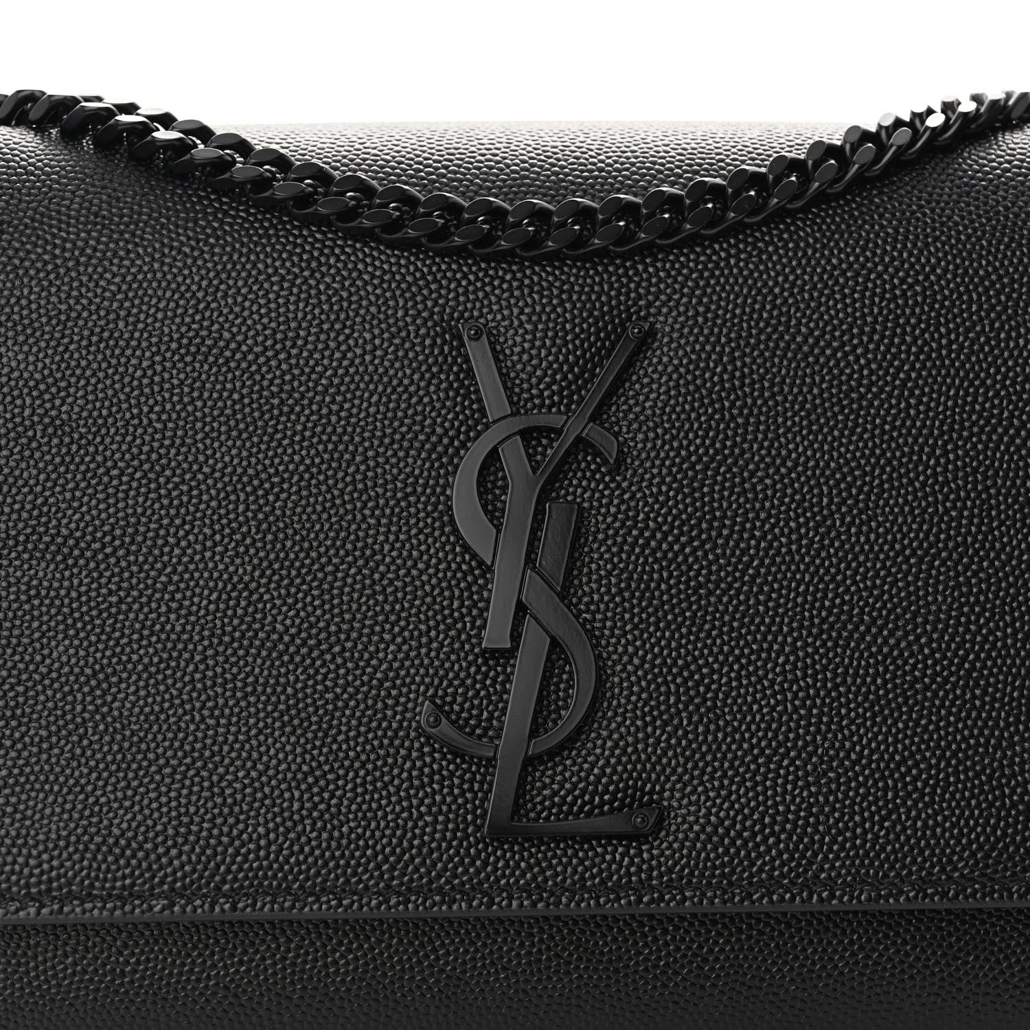 Saint Laurent Grain De Poudre Small Monogram Monochrome Kate Satchel Black 8 of 10