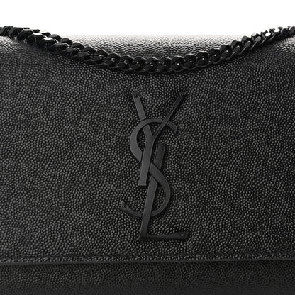 Saint Laurent Grain De Poudre Small Monogram Monochrome Kate Satchel Black 8 of 10