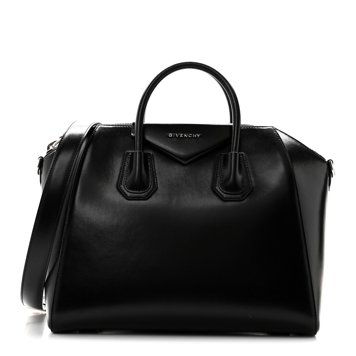 Shiny Lord Calfskin Medium Antigona Black