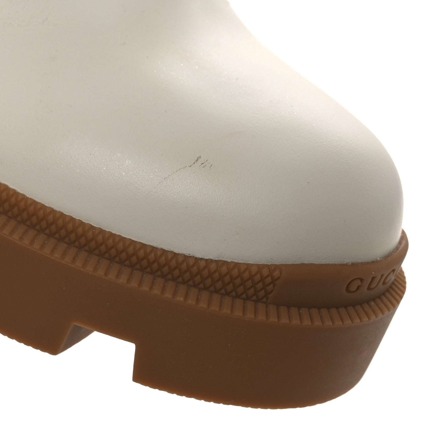 Gucci Calfskin GG Supreme Monogram Nappa Quilted Lace Up Ankle Boots 42 Mystic White Beige 11 of 12