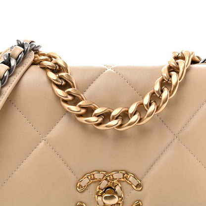 Chanel Lambskin Quilted Medium Chanel 19 Flap Beige 7 of 12