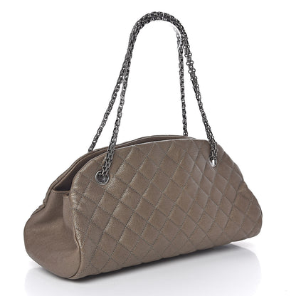 Chanel Metallic Caviar Quilted Medium Just Mademoiselle Beige 3 of 10
