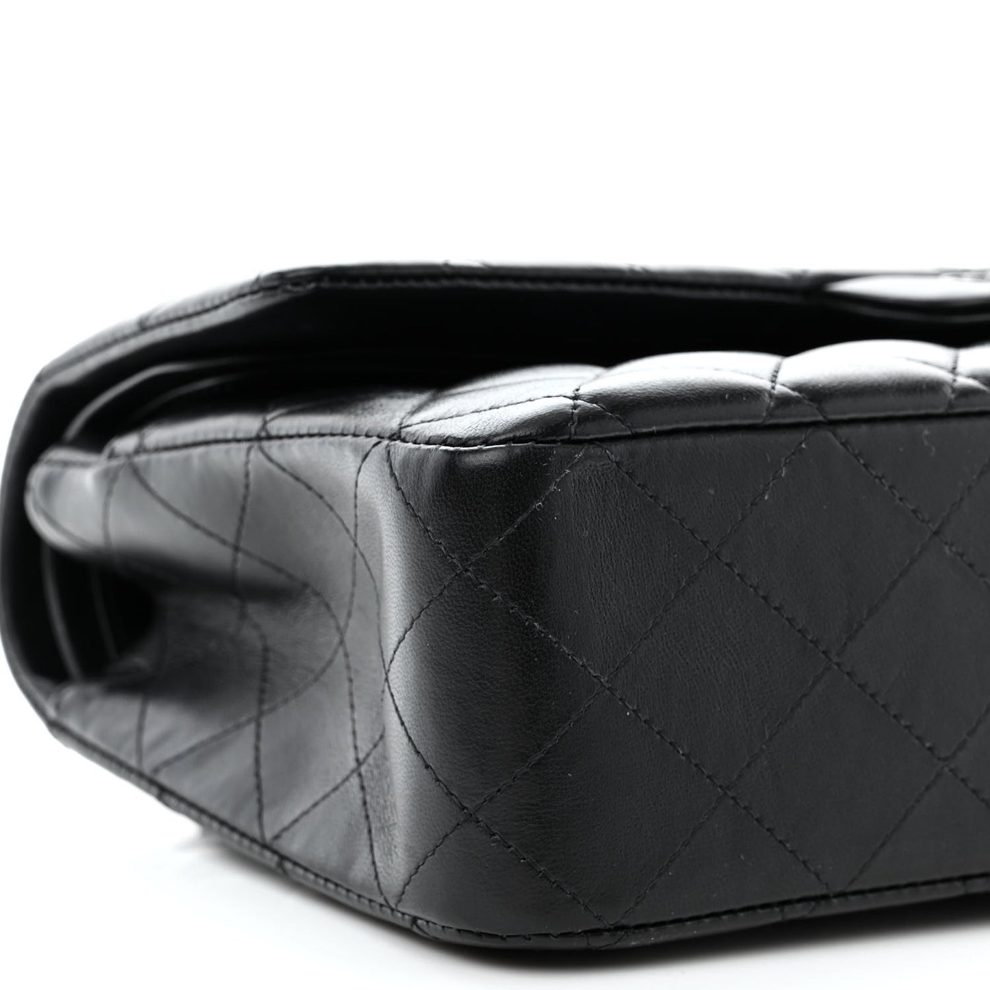 Lambskin Quilted Medium Double Flap So Black