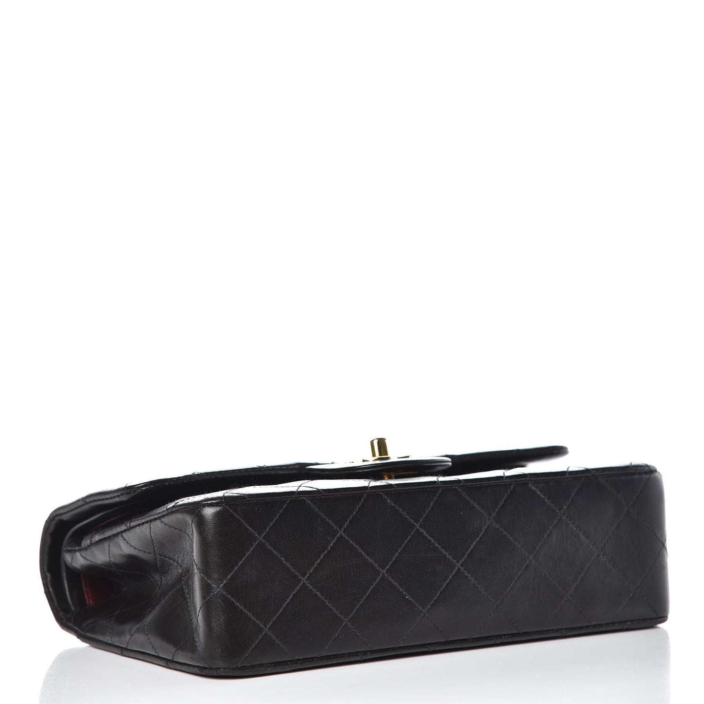 Lambskin Quilted Small Double Flap Black