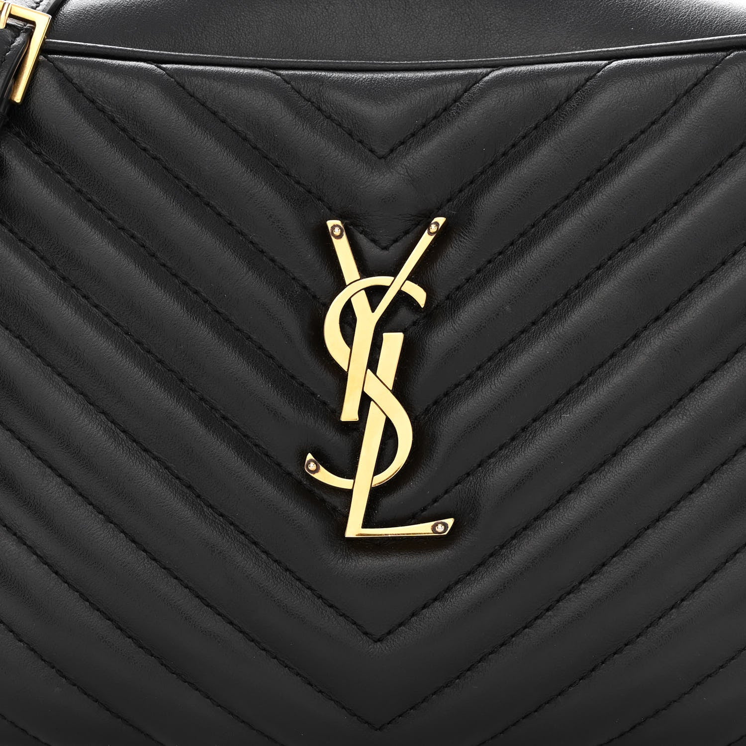 Saint Laurent Calfskin Matelasse Monogram Lou Camera Bag Black 8 of 11