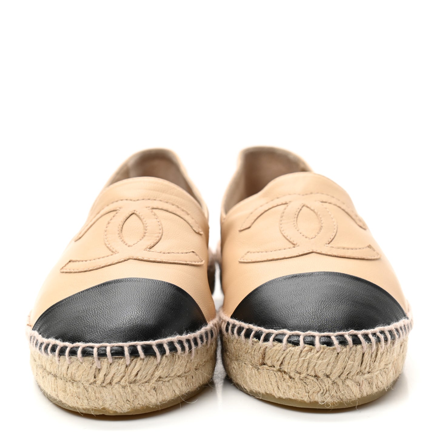 Lambskin CC Espadrilles 39 Beige Black