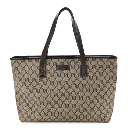 Gucci GG Supreme Monogram Medium Zippered Shopping Tote Dark Brown 1 of 13