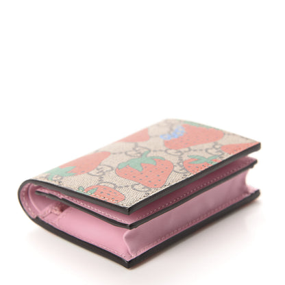 Gucci GG Supreme Monogram Strawberry Card Case 4 of 8
