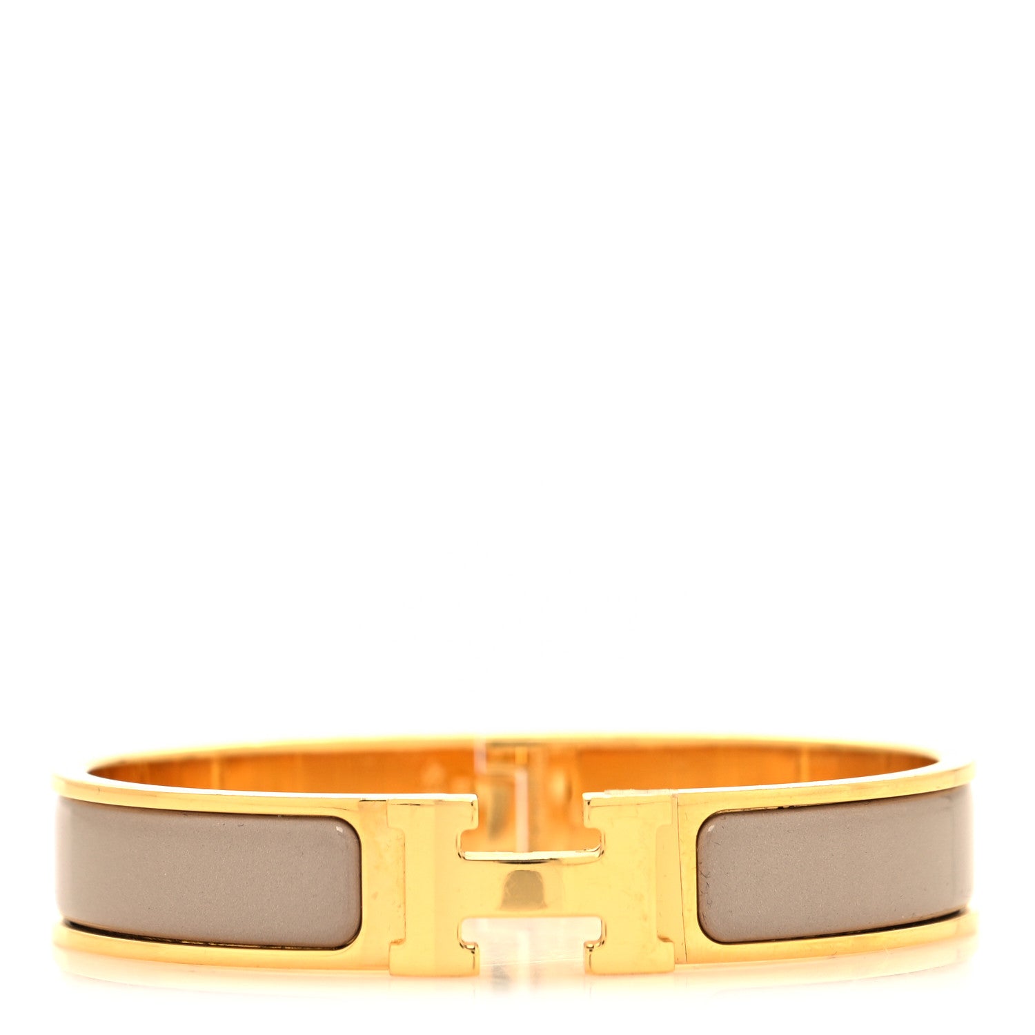 Hermes Enamel Narrow Clic Clac H Bracelet PM Marron Glace 1 of 5