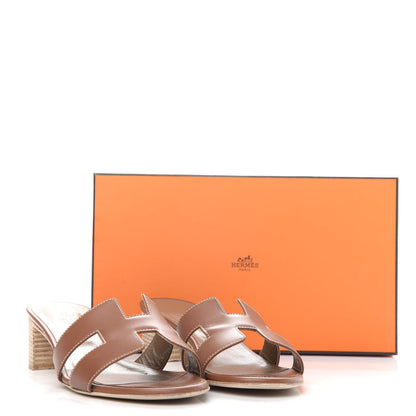 Hermes Calfskin Oasis Sandals 39.5 Gold 11 of 11