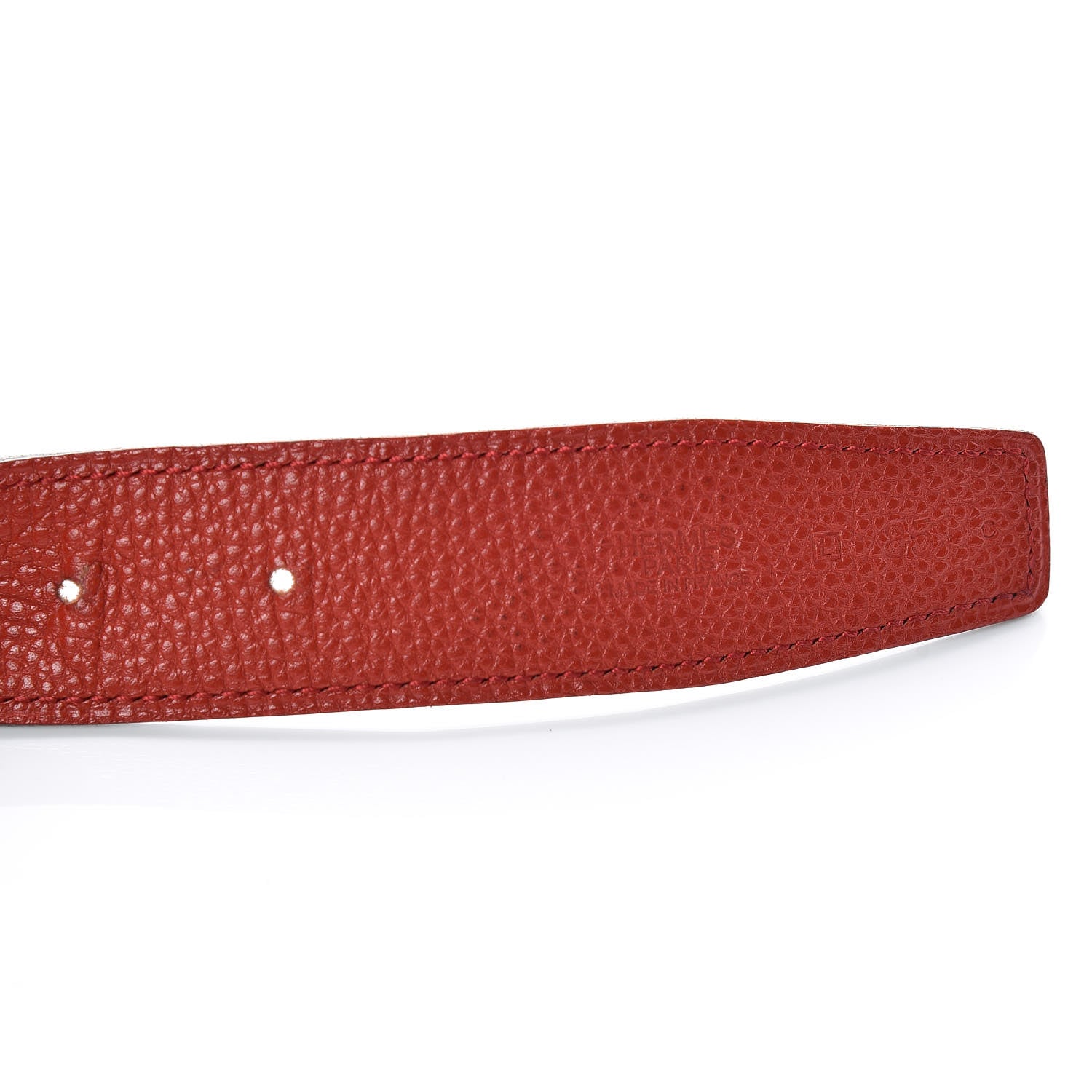 Hermes Box Togo 32mm H Belt 85 Vermillion Black 7 of 8