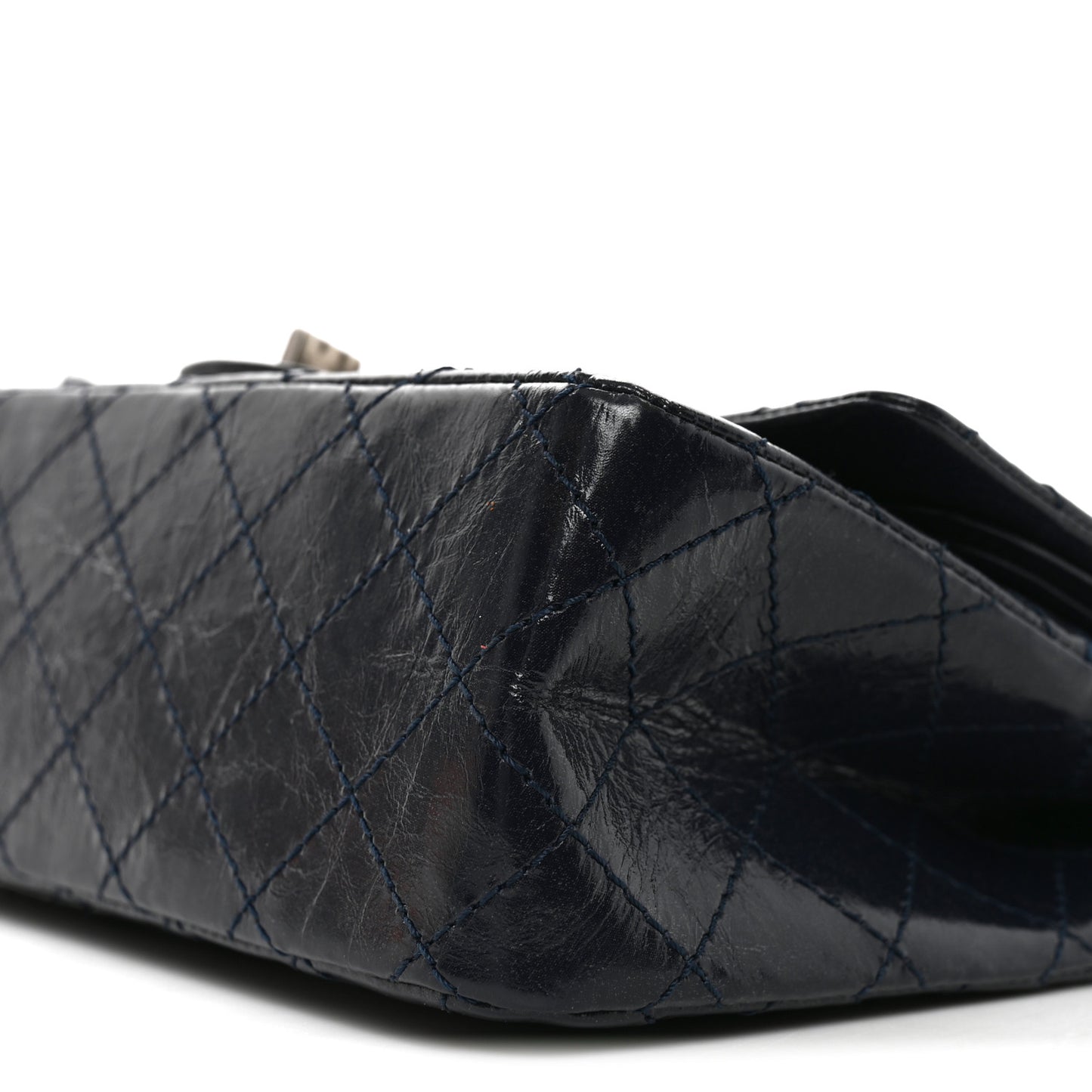 Glazed Calfskin Quilted 2.55 Reissue 225 Flap Dark Navy Blue