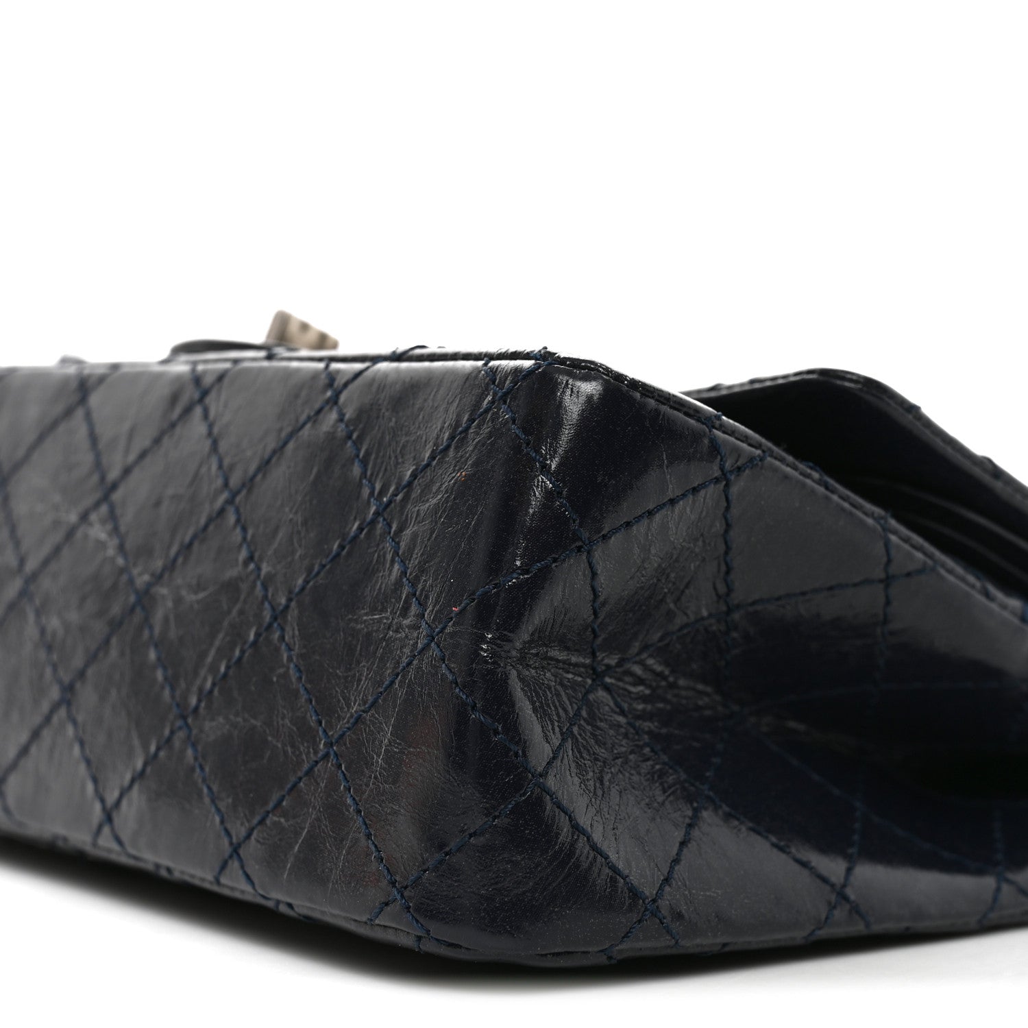 Chanel Glazed Calfskin Quilted 2.55 Reissue 225 Flap Dark Navy Blue 10 of 11